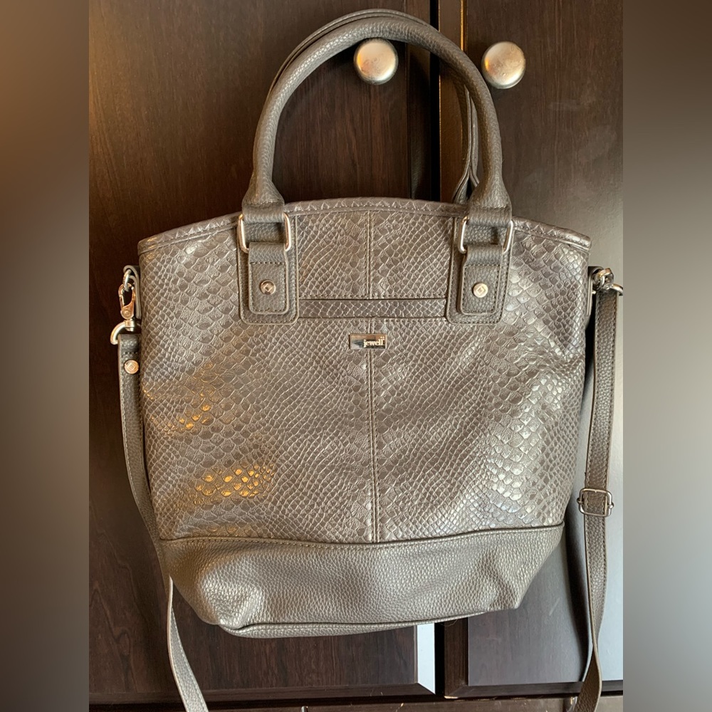 Jewell by Thirty One, two handle bag with removable shoulder strap. Grey
